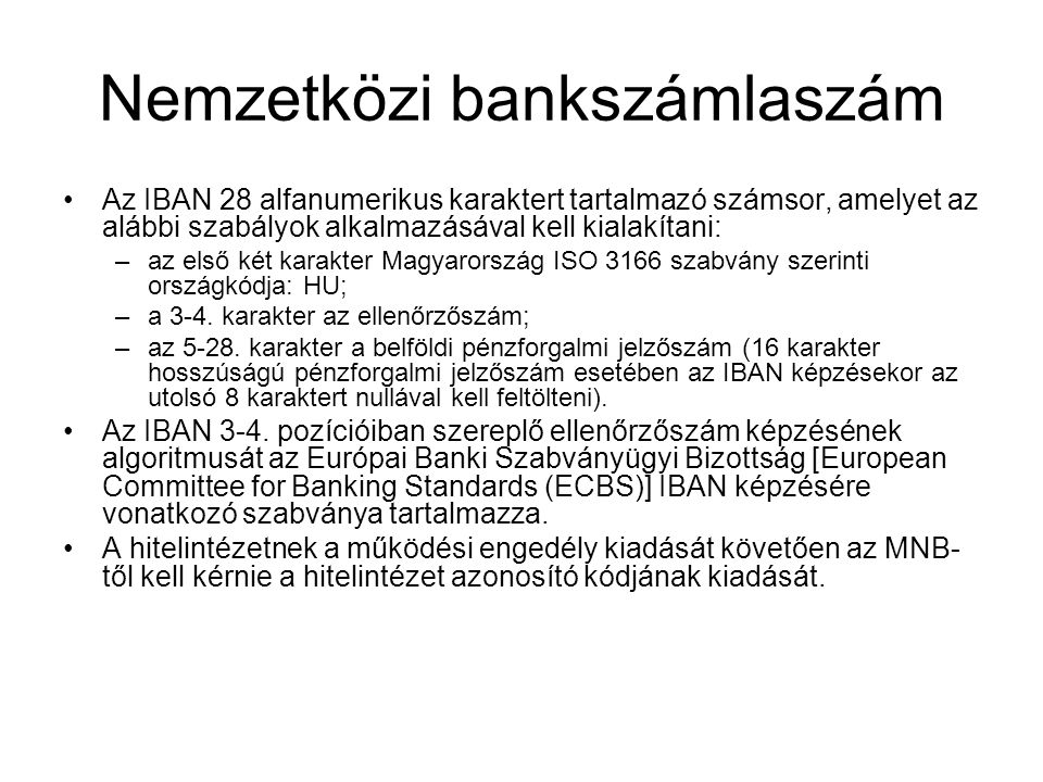 Nemzetközi bankszámlaszám