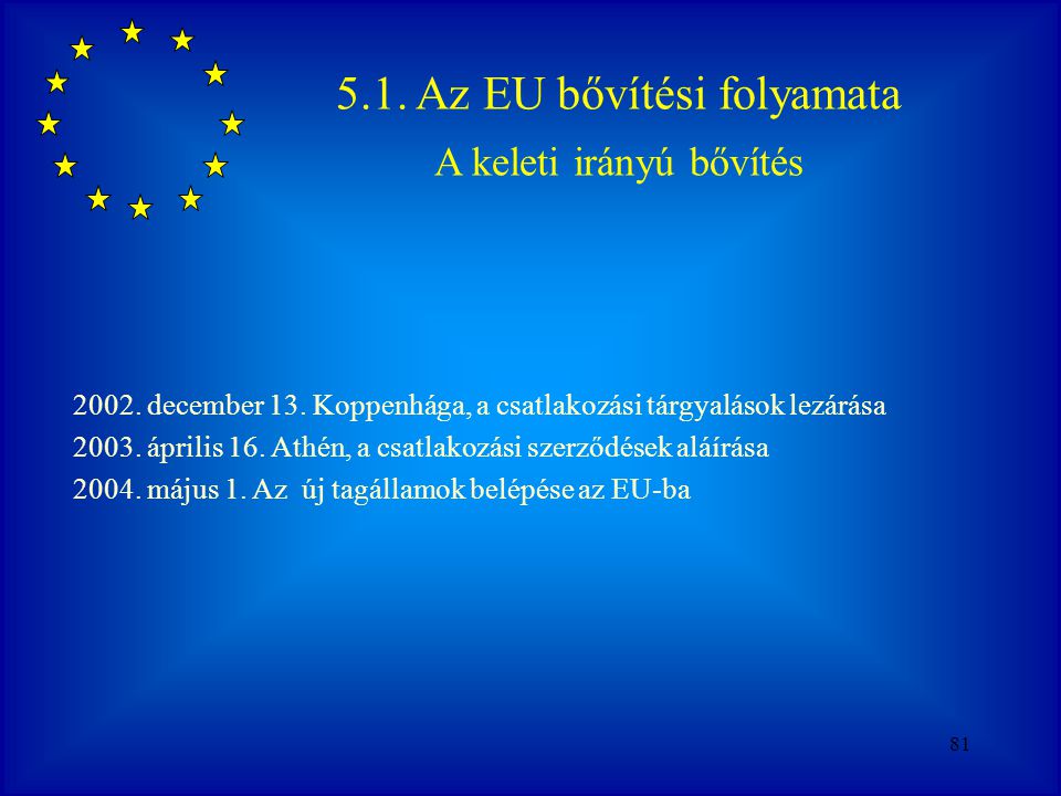 5.1. Az EU bővítési folyamata