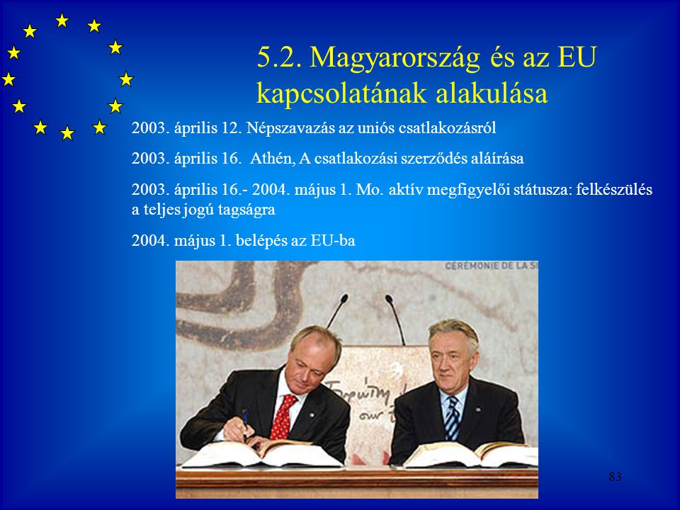 5.2. Magyarország és az EU kapcsolatának alakulása