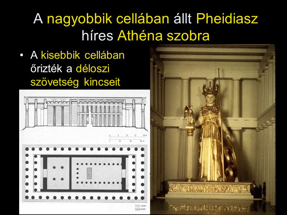 A nagyobbik cellában állt Pheidiasz híres Athéna szobra