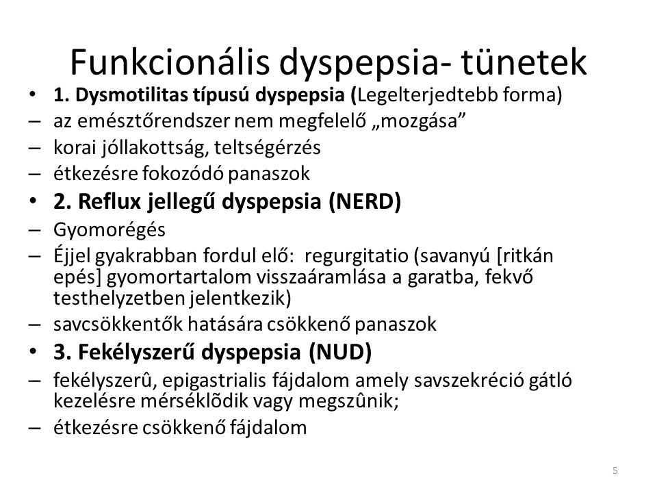 Funkcionális dyspepsia- tünetek
