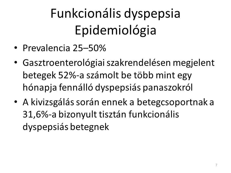 Funkcionális dyspepsia Epidemiológia