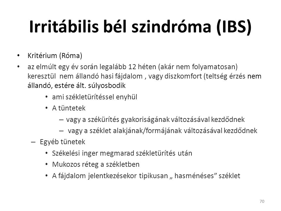 Irritábilis bél szindróma (IBS)