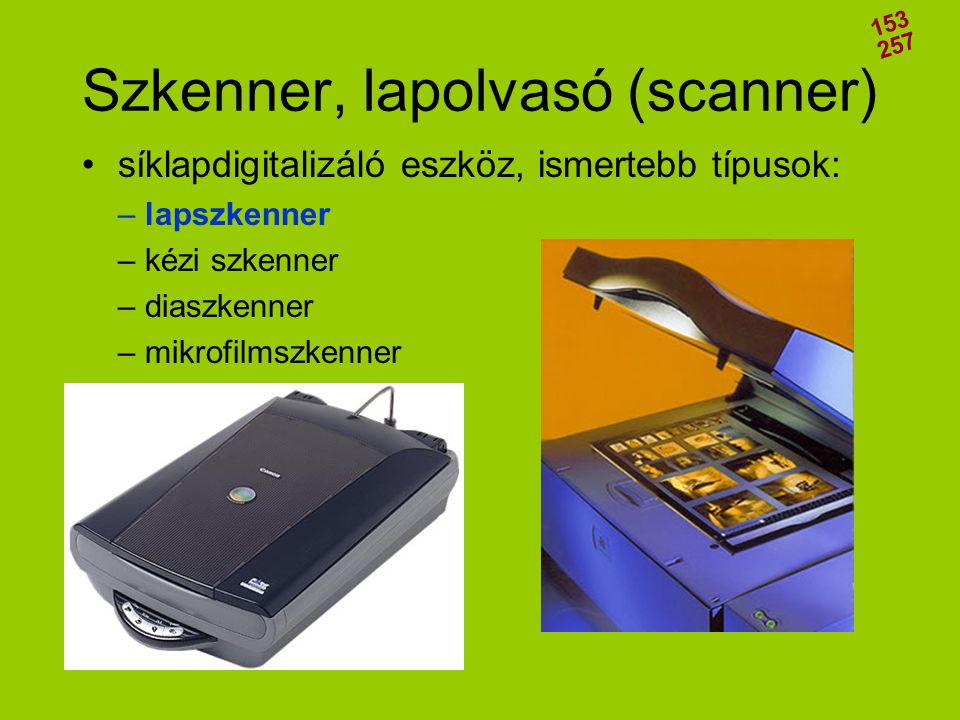 Szkenner, lapolvasó (scanner)