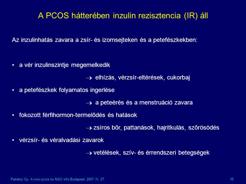 A PCOS hátterében inzulin rezisztencia (IR) áll