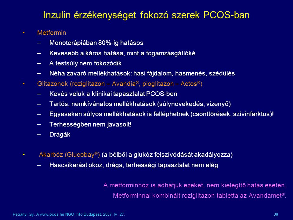 Inzulin érzékenységet fokozó szerek PCOS-ban