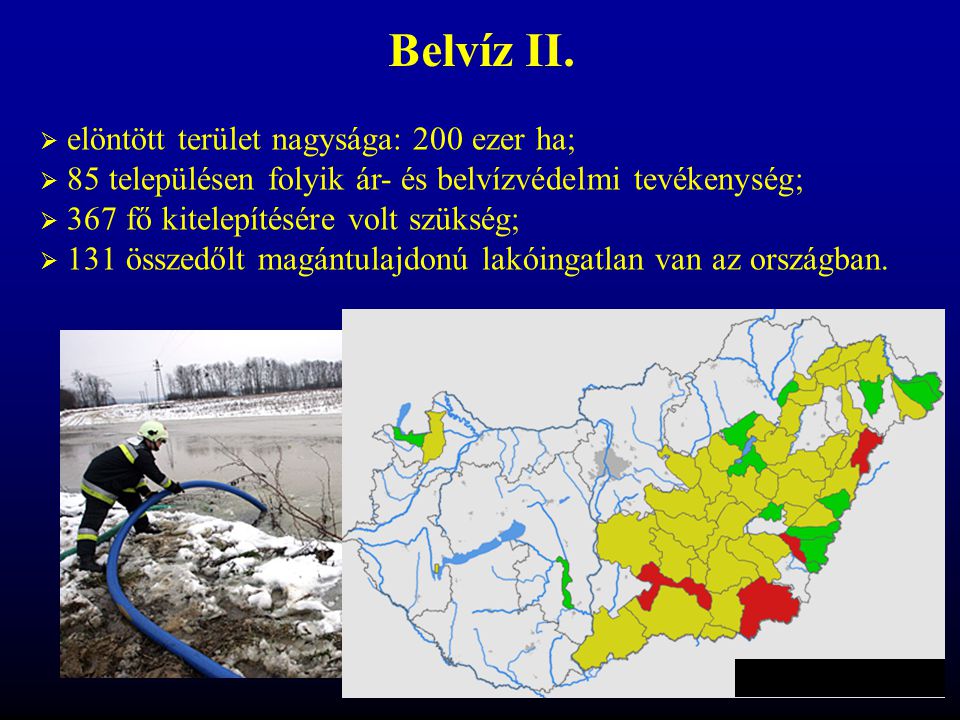 Belvíz II. elöntött terület nagysága: 200 ezer ha;