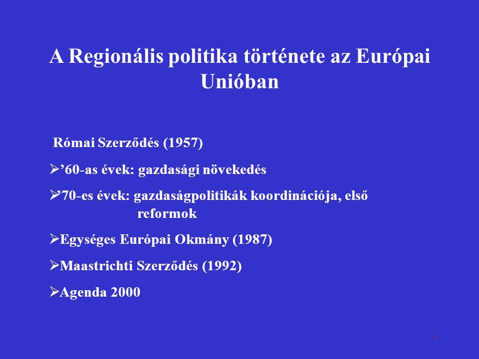 A Regionális politika története az Európai Unióban