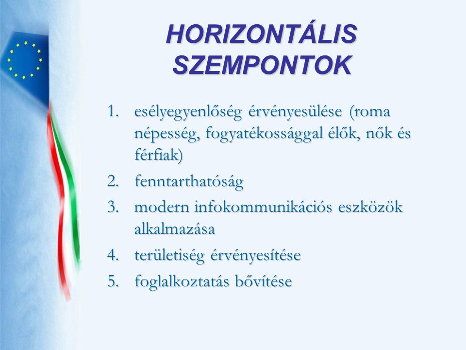 HORIZONTÁLIS SZEMPONTOK