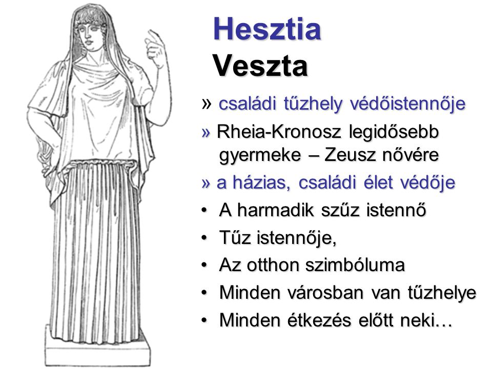 Hesztia Veszta » családi tűzhely védőistennője