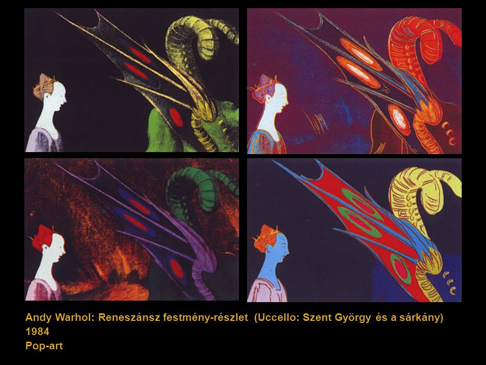 Andy Warhol: Reneszánsz festmény-részlet (Uccello: Szent György és a sárkány)
