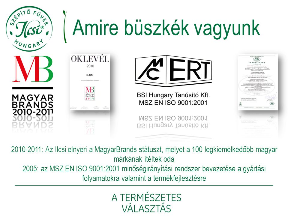Amire büszkék vagyunk : Az Ilcsi elnyeri a MagyarBrands státuszt, melyet a 100 legkiemelkedőbb magyar márkának ítéltek oda.