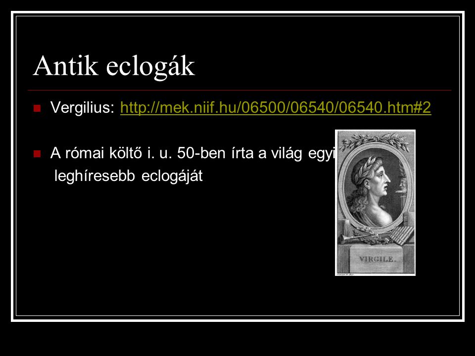 Antik eclogák Vergilius:
