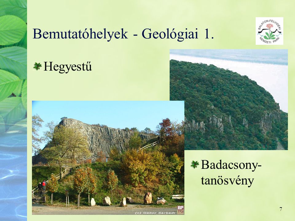 Bemutatóhelyek - Geológiai 1.
