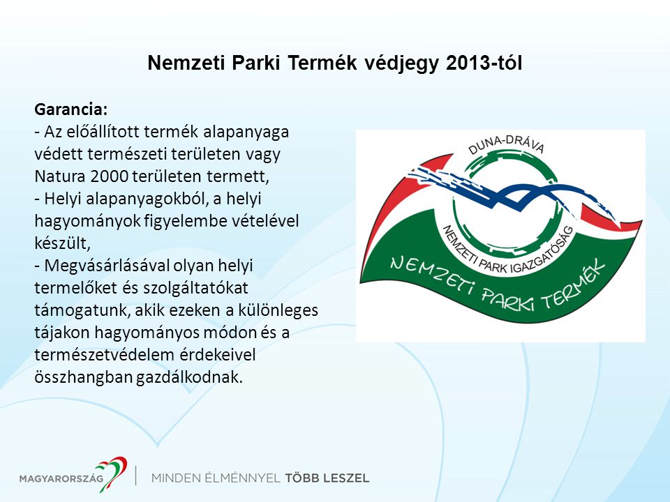 Nemzeti Parki Termék védjegy 2013-tól