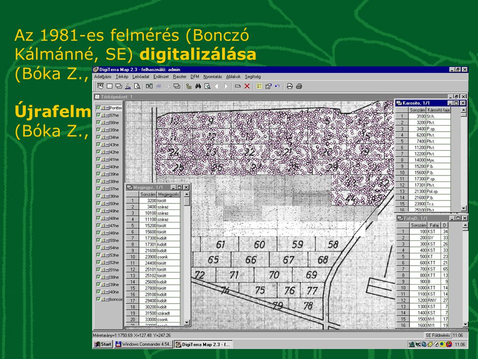 Az 1981-es felmérés (Bonczó Kálmánné, SE) digitalizálása (Bóka Z