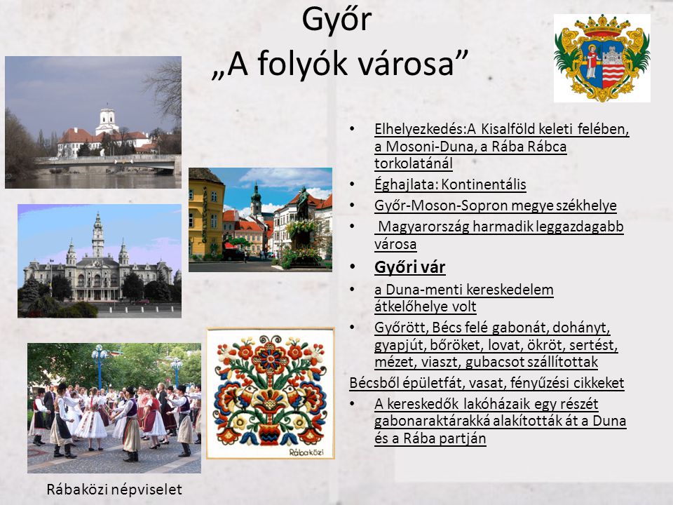 Győr „A folyók városa Győri vár Rábaközi népviselet