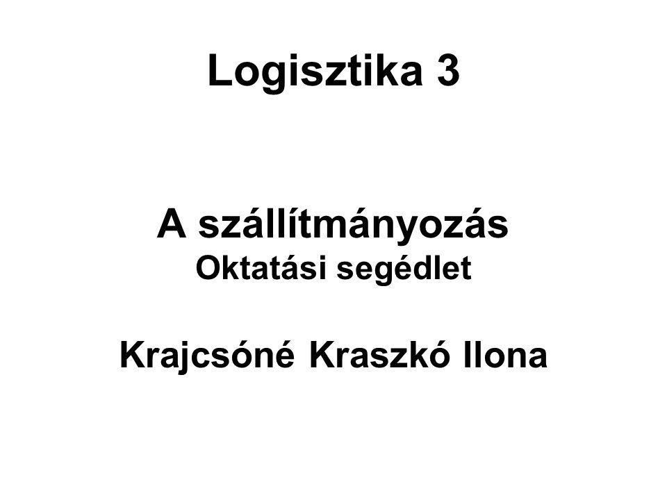 Logisztika 3 A szállítmányozás Oktatási segédlet Krajcsóné Kraszkó Ilona