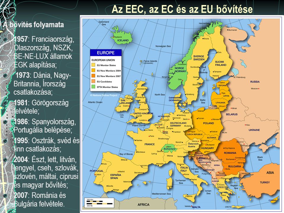 Az EEC, az EC és az EU bővítése