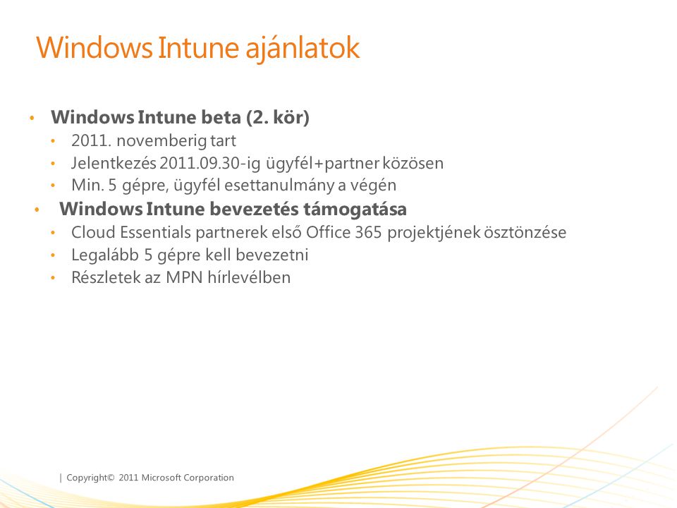 Windows Intune ajánlatok