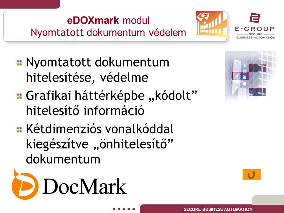 eDOXmark modul Nyomtatott dokumentum védelem