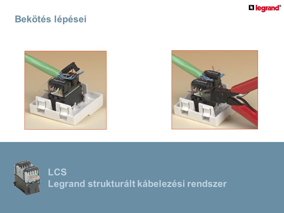 Bekötés lépései LCS Legrand strukturált kábelezési rendszer