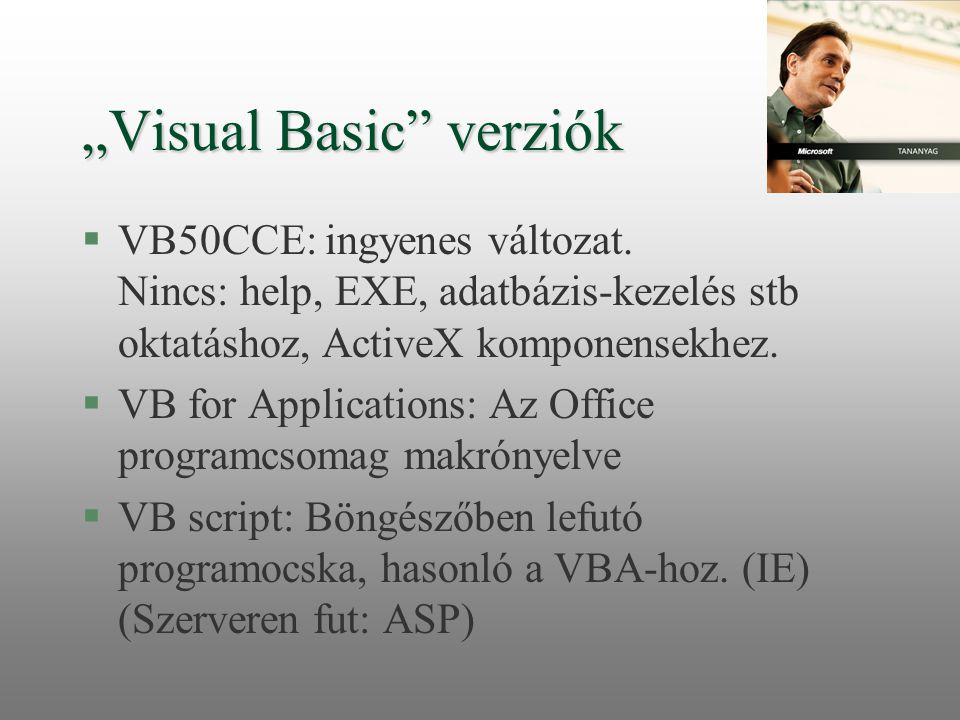 „Visual Basic verziók