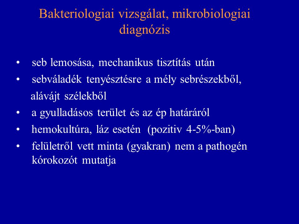 Bakteriologiai vizsgálat, mikrobiologiai diagnózis