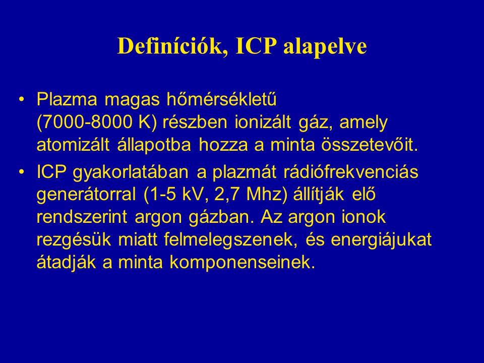 Definíciók, ICP alapelve