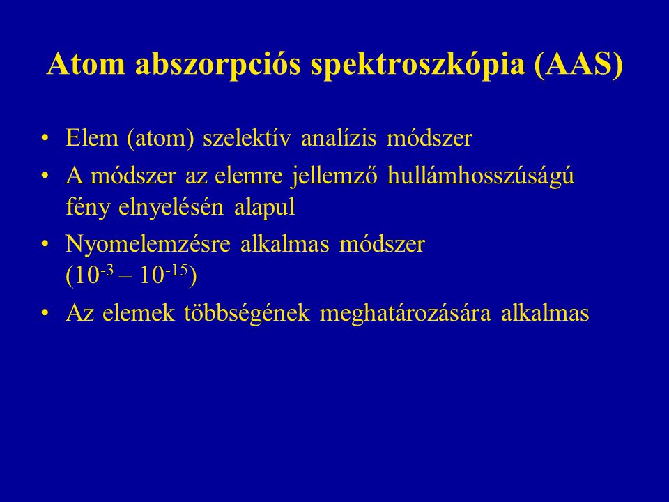Atom abszorpciós spektroszkópia (AAS)
