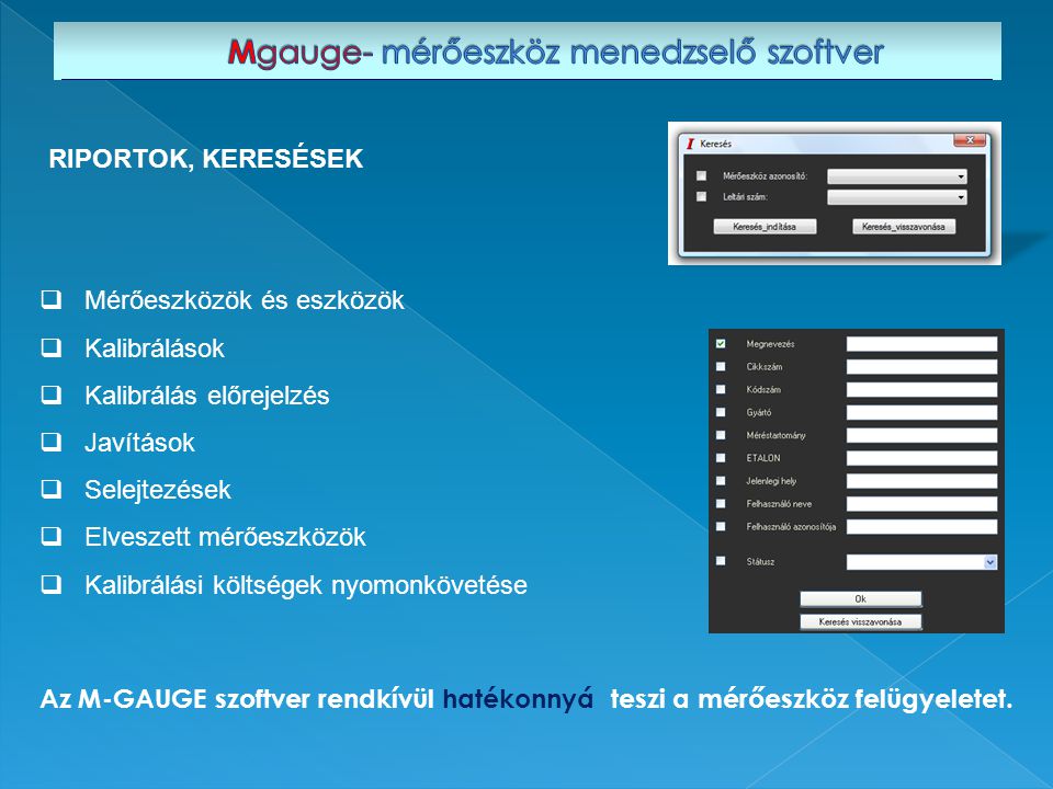 Mgauge- mérőeszköz menedzselő szoftver
