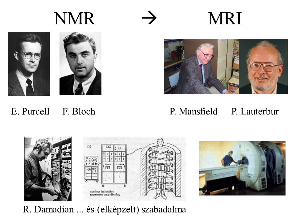 NMR  MRI E. Purcell F. Bloch P. Mansfield P. Lauterbur R. Damadian