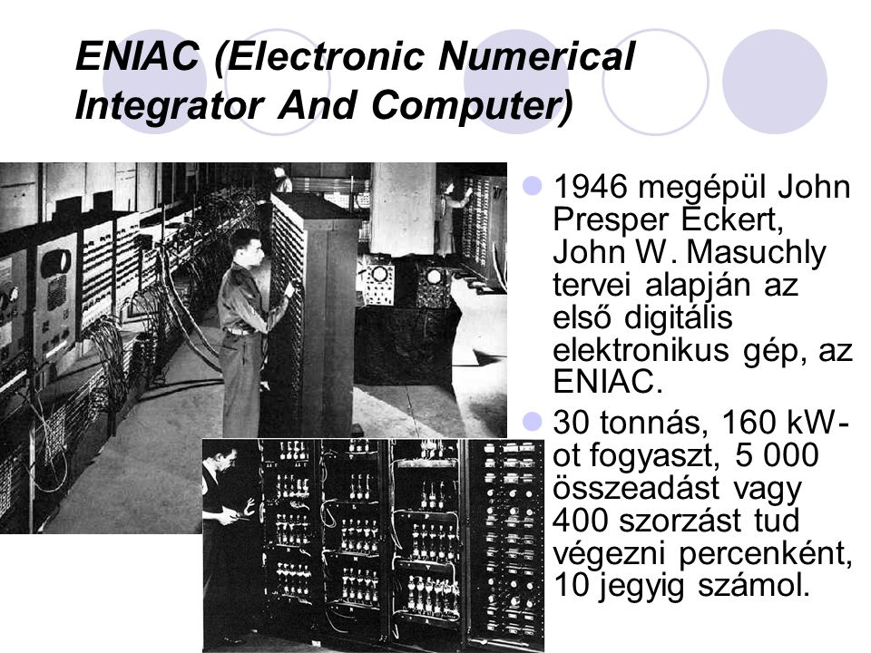 ENIAC (Electronic Numerical Integrator And Computer)