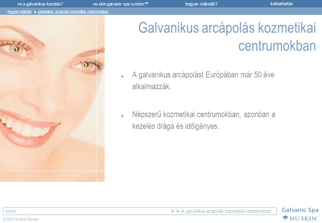 Galvanikus arcápolás kozmetikai centrumokban