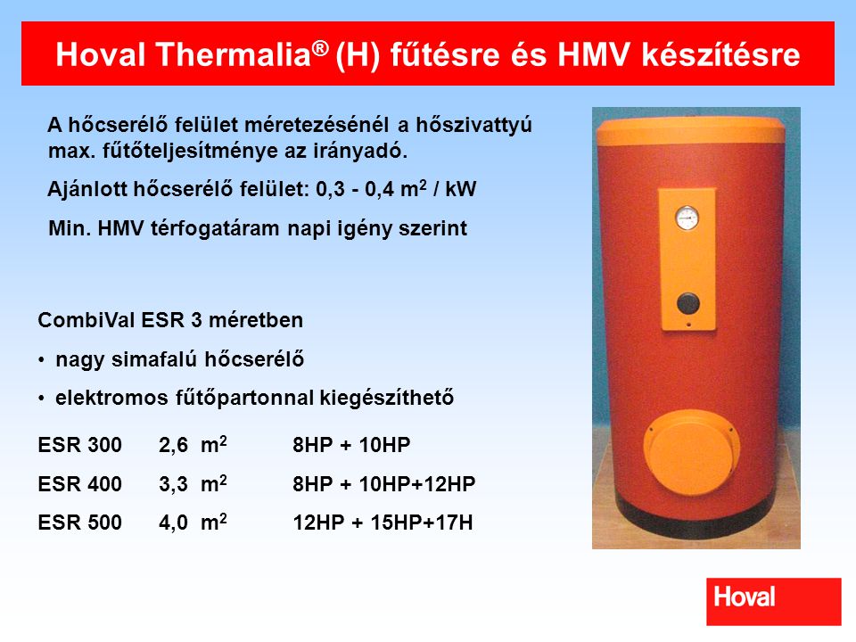 Hoval Thermalia® (H) fűtésre és HMV készítésre