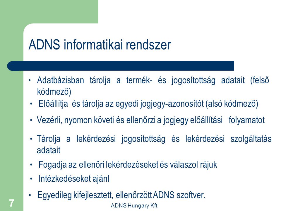 ADNS informatikai rendszer