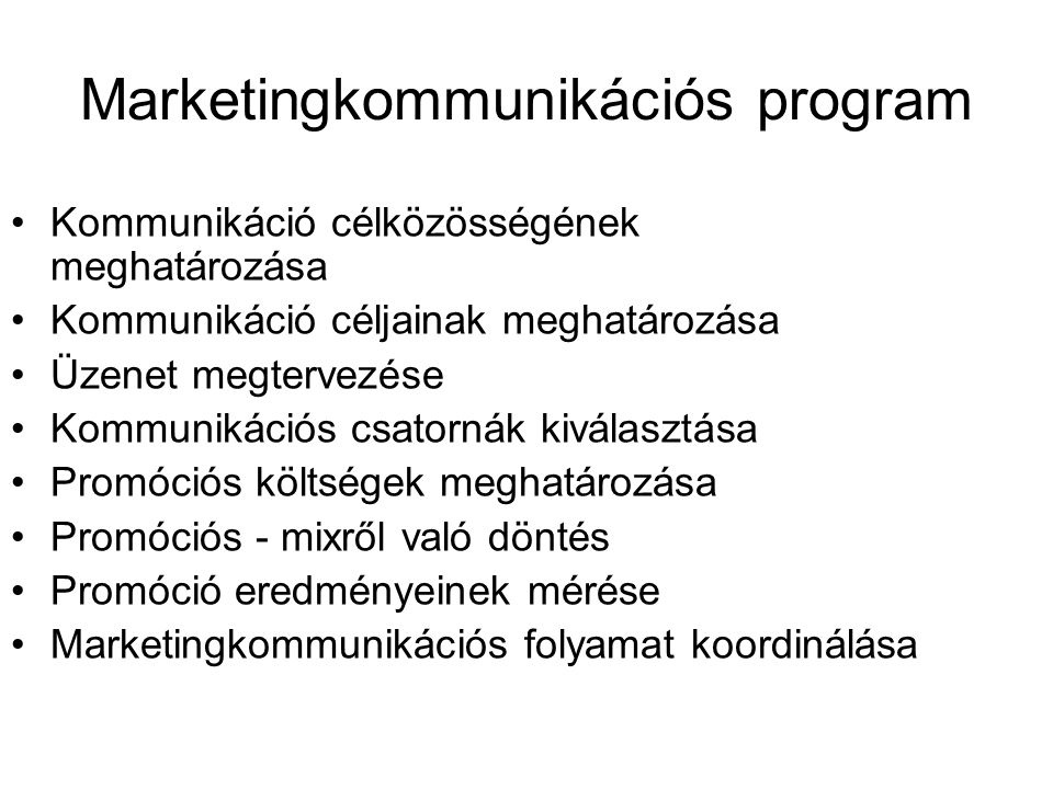 Marketingkommunikációs program