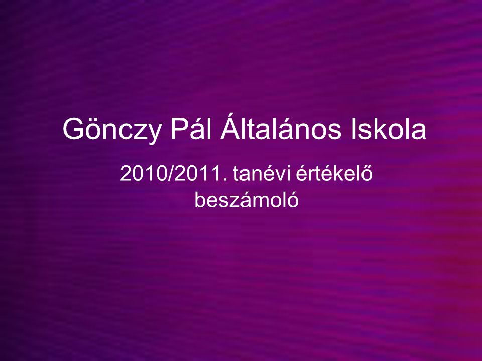 Gönczy Pál Általános Iskola