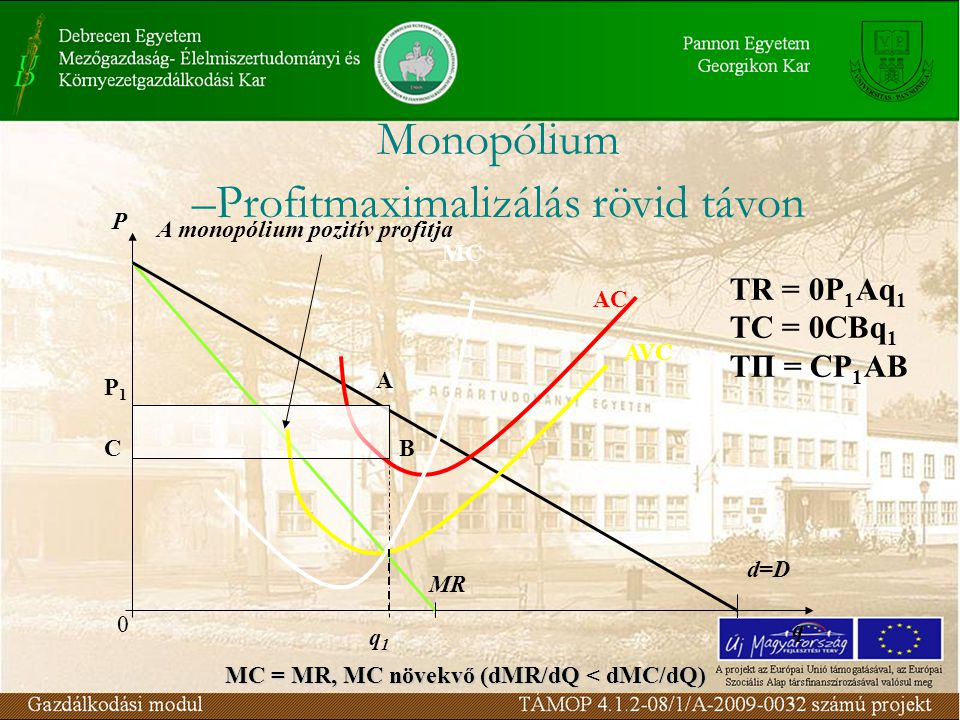 Monopólium –Profitmaximalizálás rövid távon
