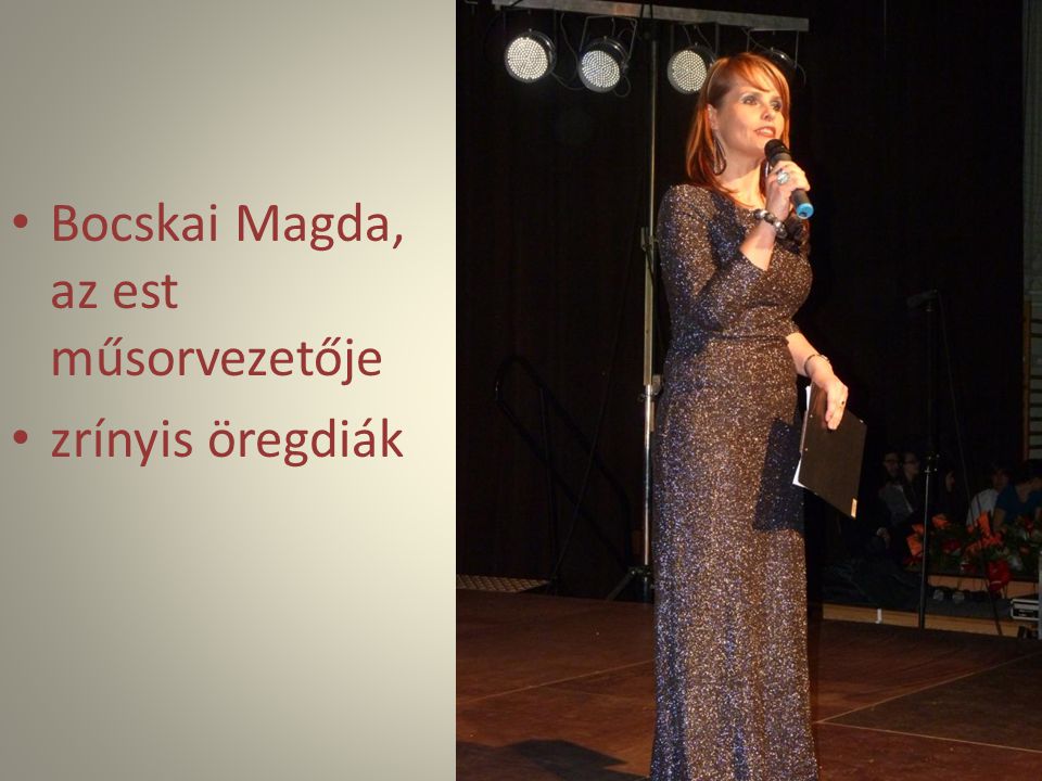Bocskai Magda, az est műsorvezetője