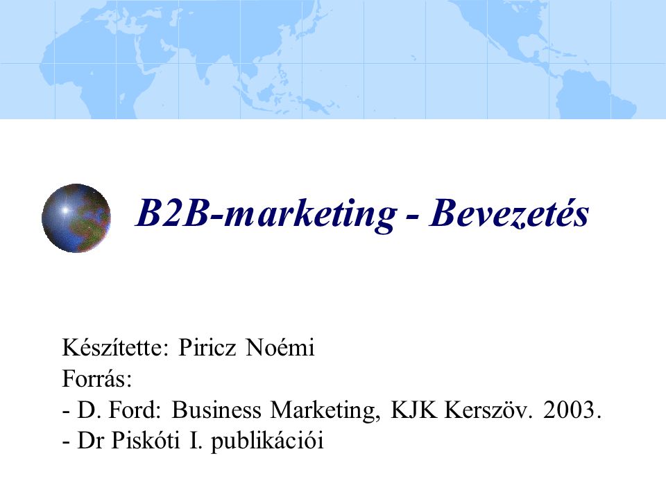 B2B-marketing - Bevezetés