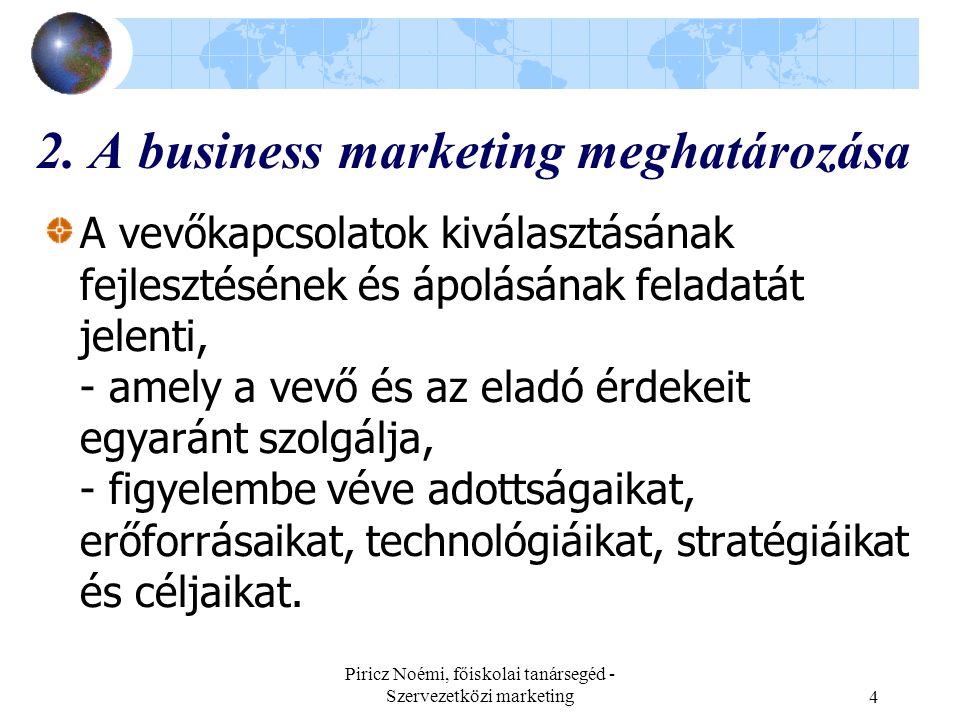 2. A business marketing meghatározása
