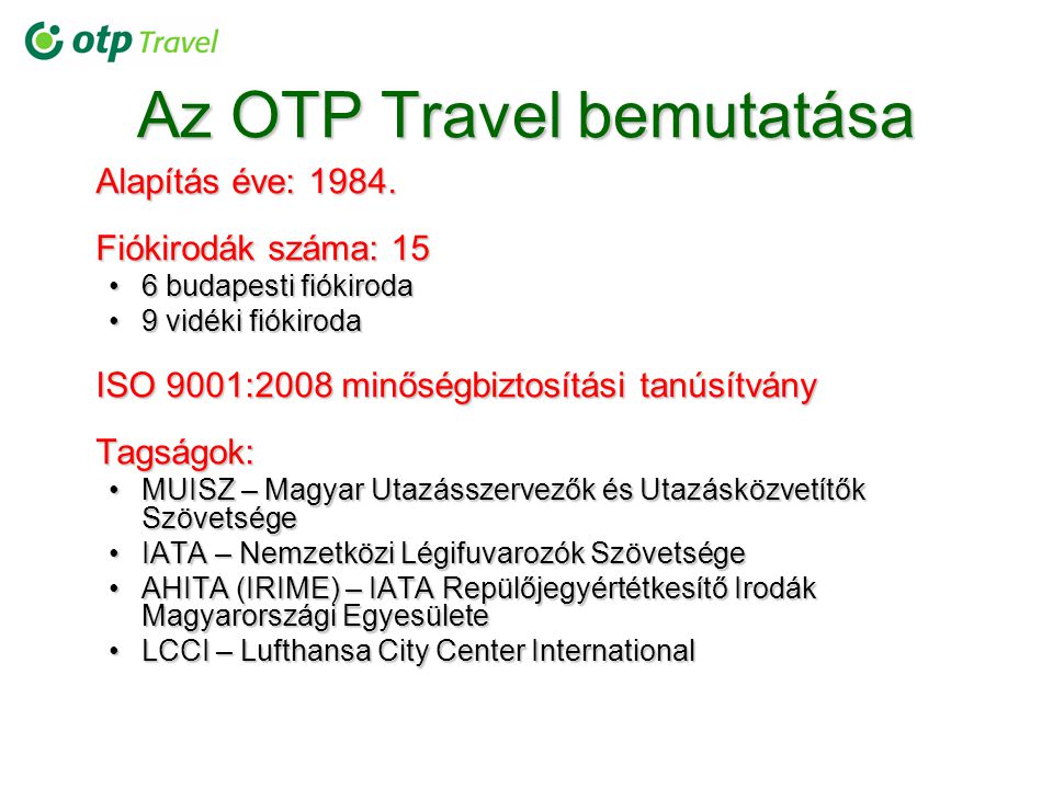 Az OTP Travel bemutatása