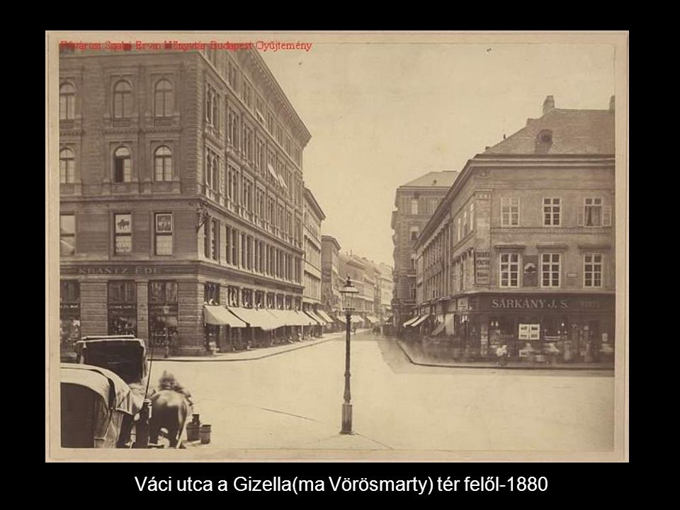 Váci utca a Gizella(ma Vörösmarty) tér felől-1880