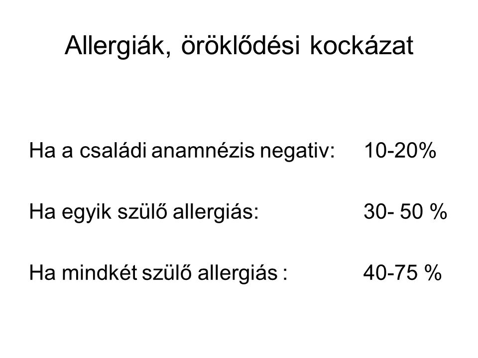 Allergiák, öröklődési kockázat
