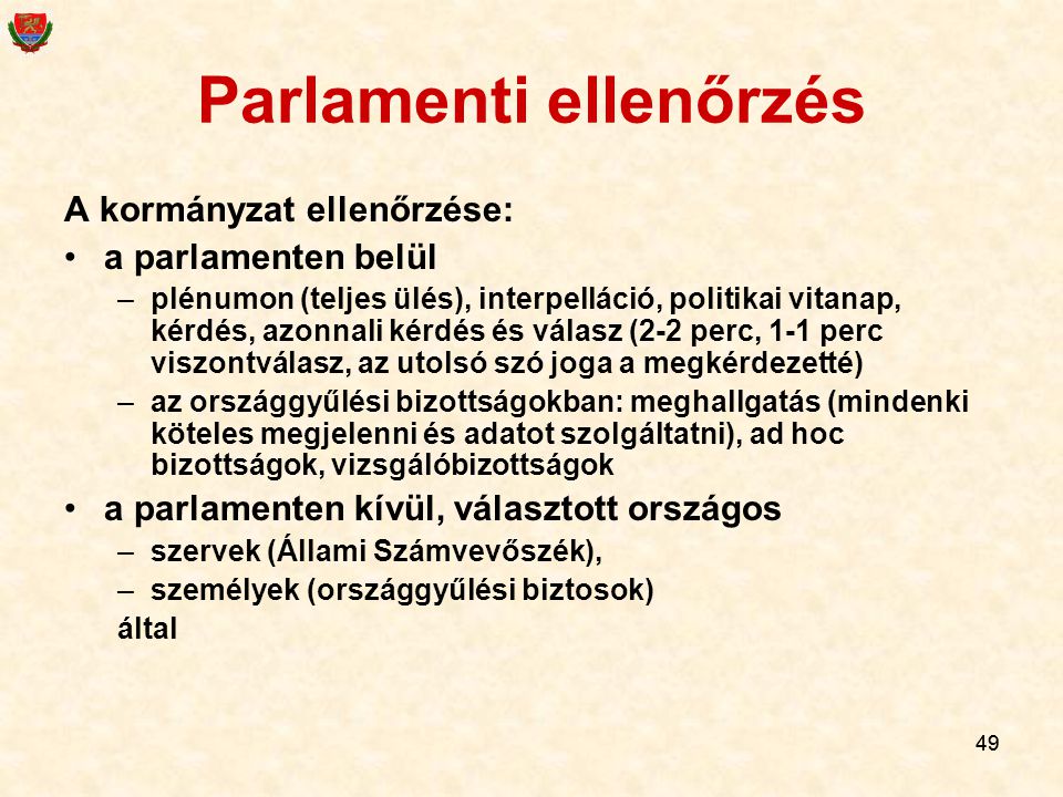 Parlamenti ellenőrzés