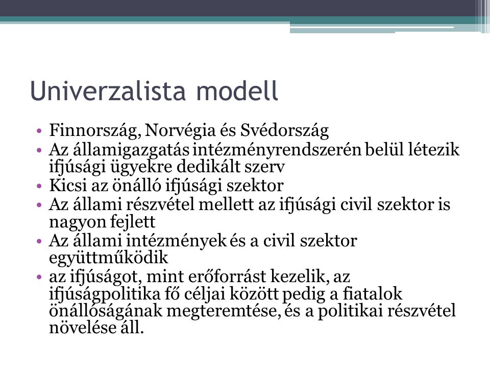 Univerzalista modell Finnország, Norvégia és Svédország
