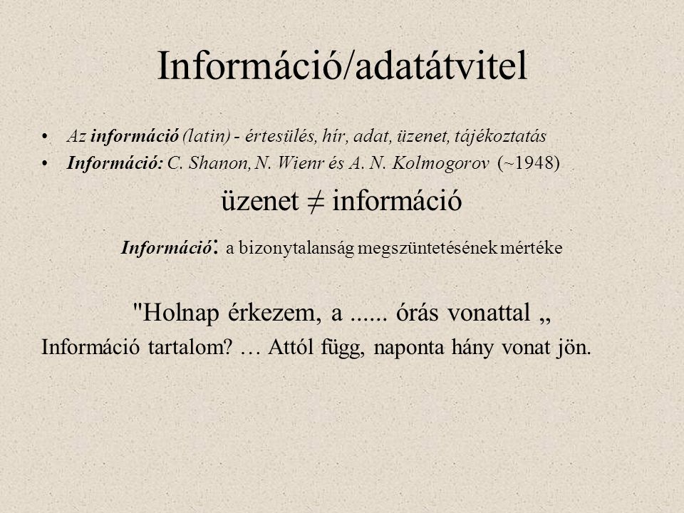 Információ/adatátvitel