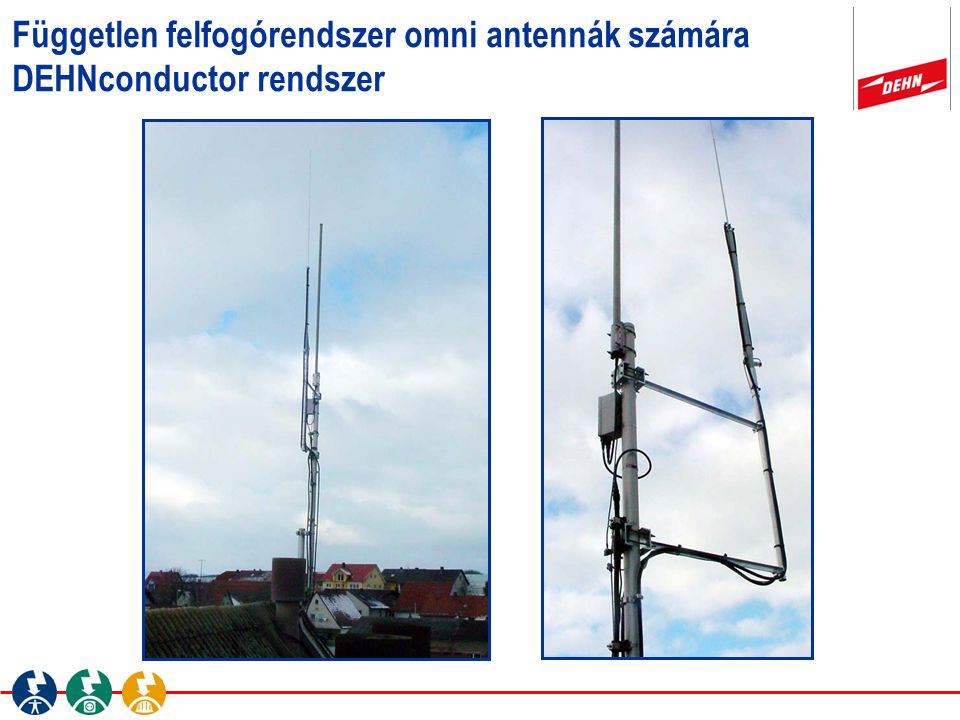 Független felfogórendszer omni antennák számára DEHNconductor rendszer