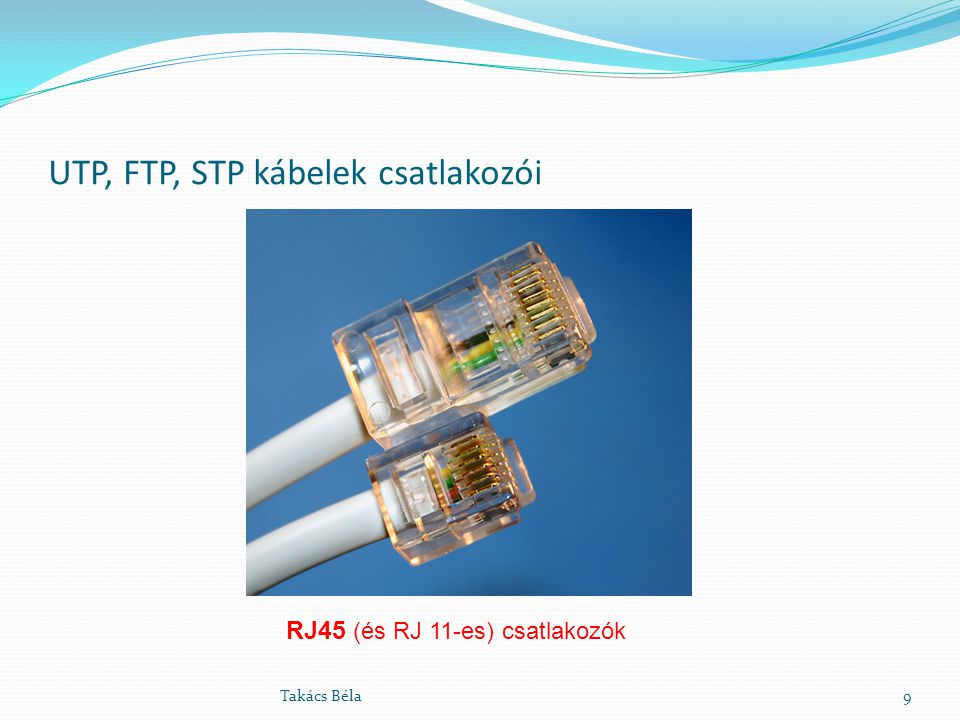 UTP, FTP, STP kábelek csatlakozói